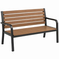 Tuinbank 2-zits 122 x 59 x 80 cm WPC en gepoedercoat staal Bruin/Zwart