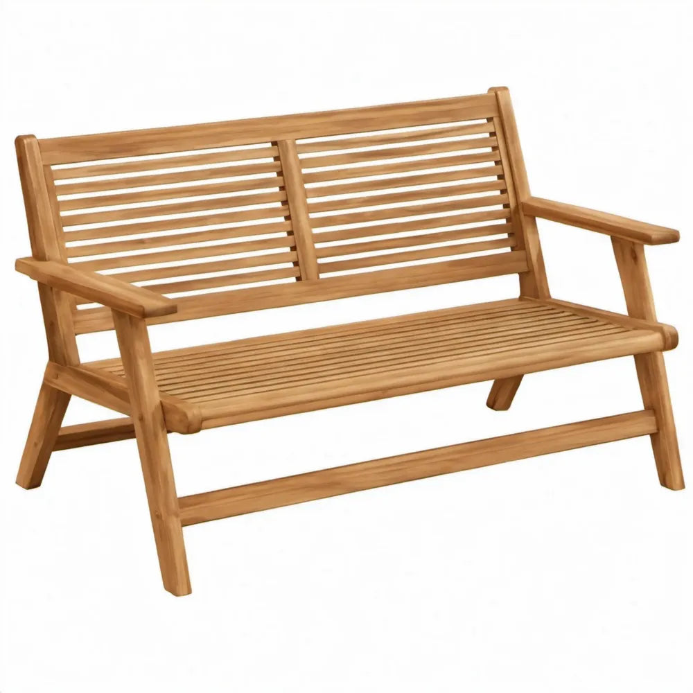 2-zits tuinbank van massief acaciahout, naturel bruin, 120 x 60 x 88 cm