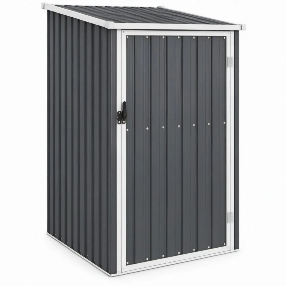 Metalen tuinkast 87 x 46 x 159 cm – Antraciet/Wit