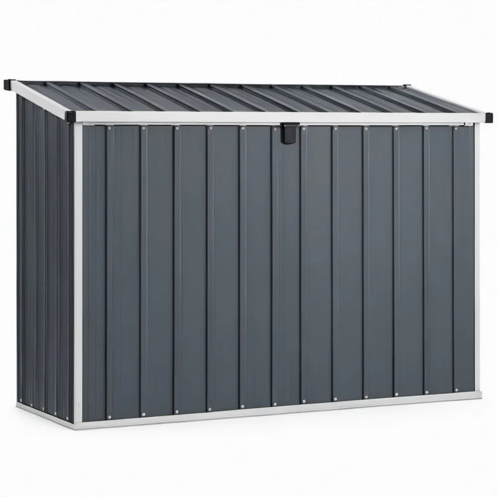 Metalen opbergschuur 180 x 100 x 130 cm in antracietgrijs en zilver