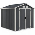 Metalen tuinschuur 257 x 205 x 202 cm Antracietgrijs/Wit met dubbele deur