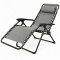 Verstelbare Relaxstoel met Hoofdsteun 165 x 65 x 110 cm Grijs/Zwart