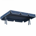 Schommeldak 210 x 145 cm Donkerblauw met Witte Bies van Polyester