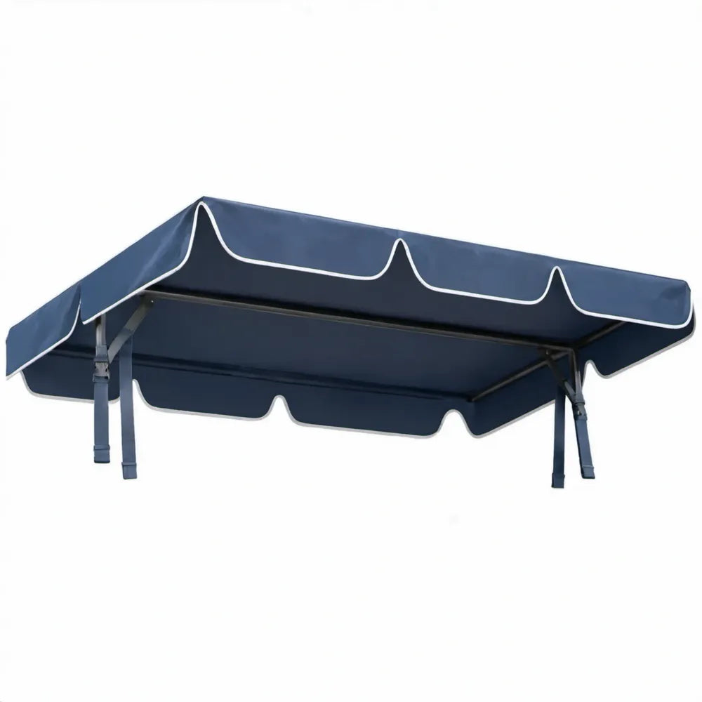Schommeldak 210 x 145 cm Donkerblauw met Witte Bies van Polyester