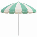 Ronde parasol Ø 180 cm mintgroen/crème/wit met geschulpte rand