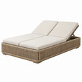 Beige dubbel ligbed met afzonderlijk verstelbare rugleuningen, 200 x 140 x 35 cm