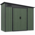 Metalen tuinschuur met dubbele draaideur 213 x 130 x 185 cm Donkergroen/Antraciet